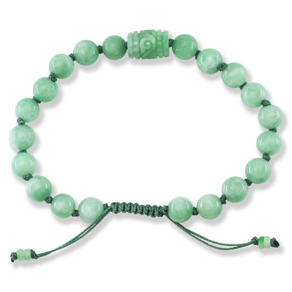 Green Jadeite Jade Adjustable Bead Bracelet for Men and Women | UPS #402171
