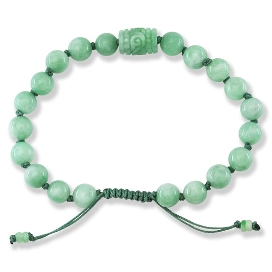 Green Jadeite Jade Adjustable Bead Bracelet for Men and Women | UPS #402171