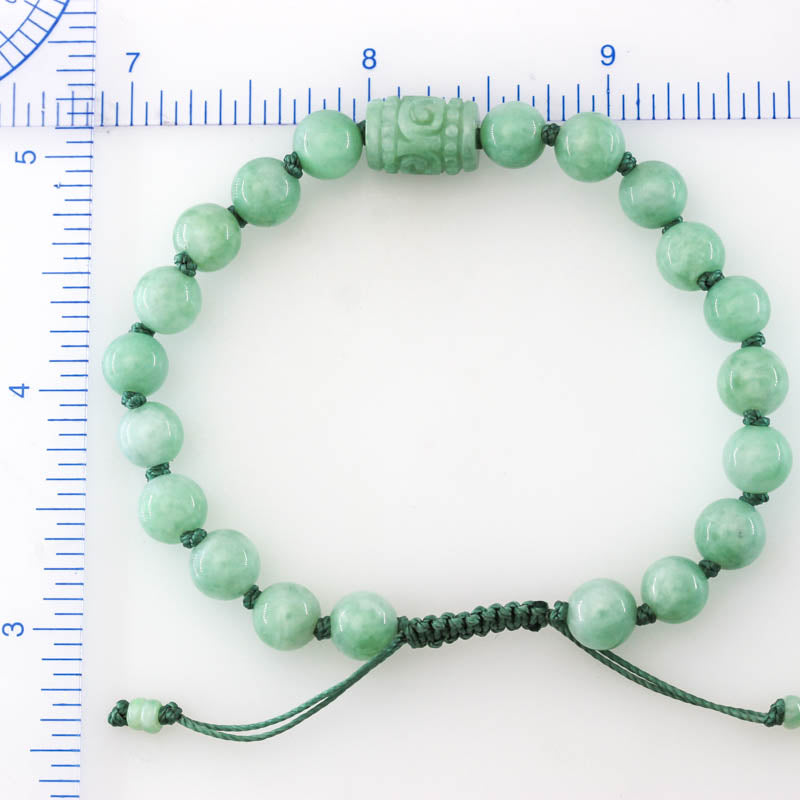 Green Jadeite Jade Adjustable Bead Bracelet for Men and Women | UPS #402171