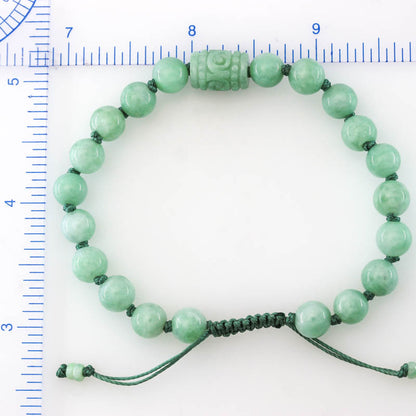 Green Jadeite Jade Adjustable Bead Bracelet for Men and Women | UPS #402171