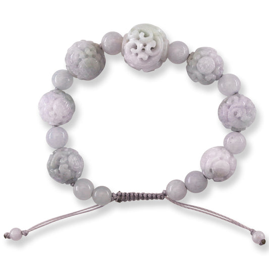 Lavender Jadeite Jade Adjustable Bead Bracelet | UPC #408036