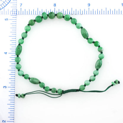 Green Jadeite Jade Adjustable Bead Bracelet for Men and Women | UPC #409163