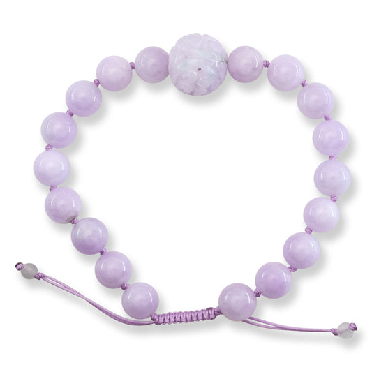 Fine Lavender Jadeite Jade Adjustable Bead Bracelet | UPC #409187