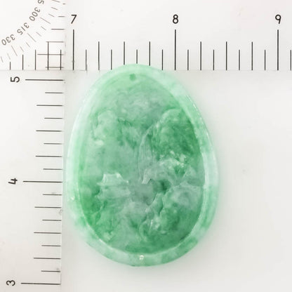 Loose Green Jadeite Jade Carved Mountain Village Scene | UPC #377684