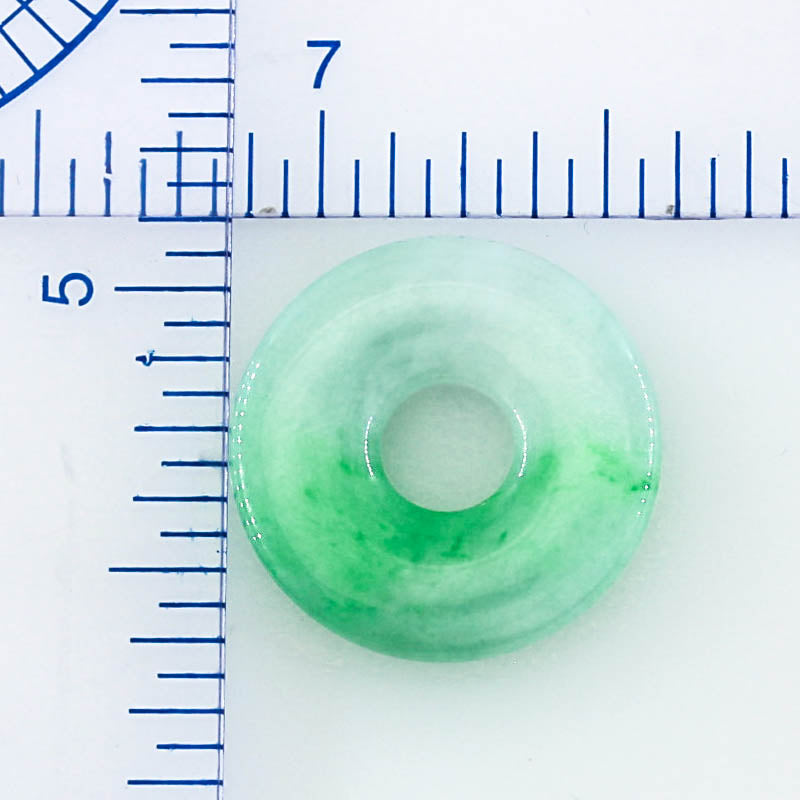 Green Jadeite Jade Loose Pi Disc Pendant  | Jade Donut | UPC #398214