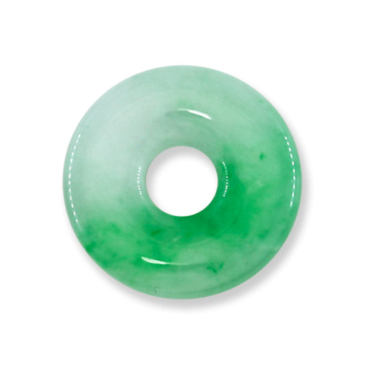 Green Jadeite Jade Loose Pi Disc Pendant  | Jade Donut | UPC #398214