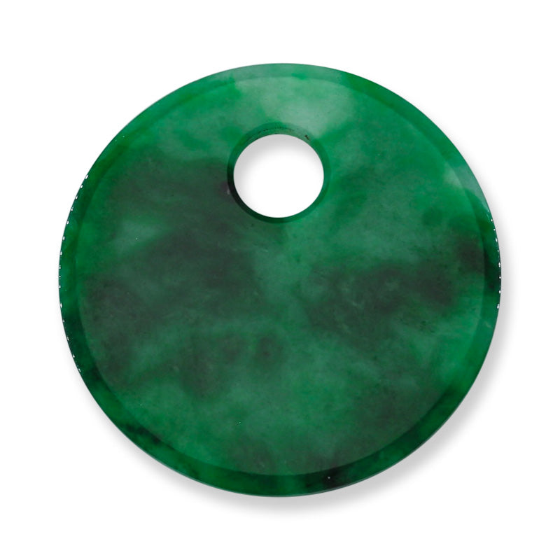 Green Jadeite Jade Loose Disc Pendant Carving | Jade Donut | UPC #401273