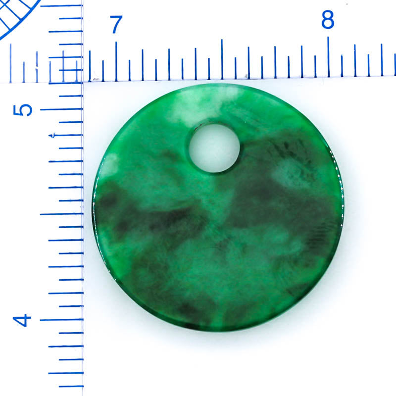 Green Jadeite Jade Loose Disc Pendant Carving | Jade Donut | UPC #401273
