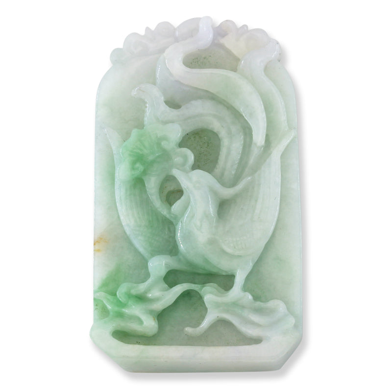 Loose Green Jadeite Jade Dragon And Phoenix jade jewelry