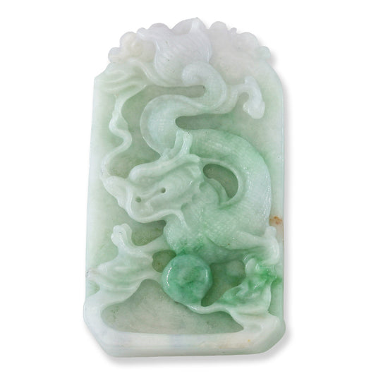 Loose Green Jadeite Jade Dragon and Phoenix | UPC #402218