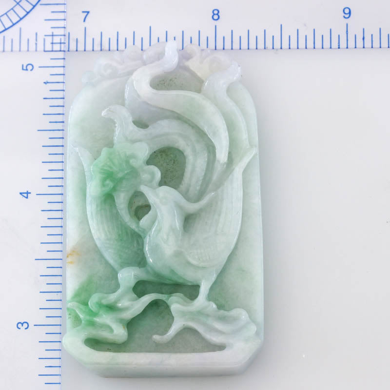 Loose Green Jadeite Jade Dragon And Phoenix jade jewelry