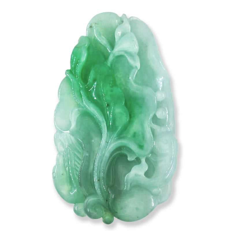 Loose Green Jadeite Jade Carved Water Scene | UPC #402508