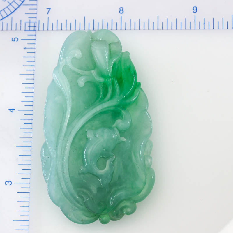 Loose Green Jadeite Jade Carved Water Scene | UPC #402508