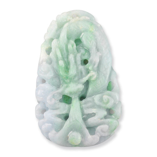 Green and Lavender Jadeite Jade Dragon Carving | UPC #389137