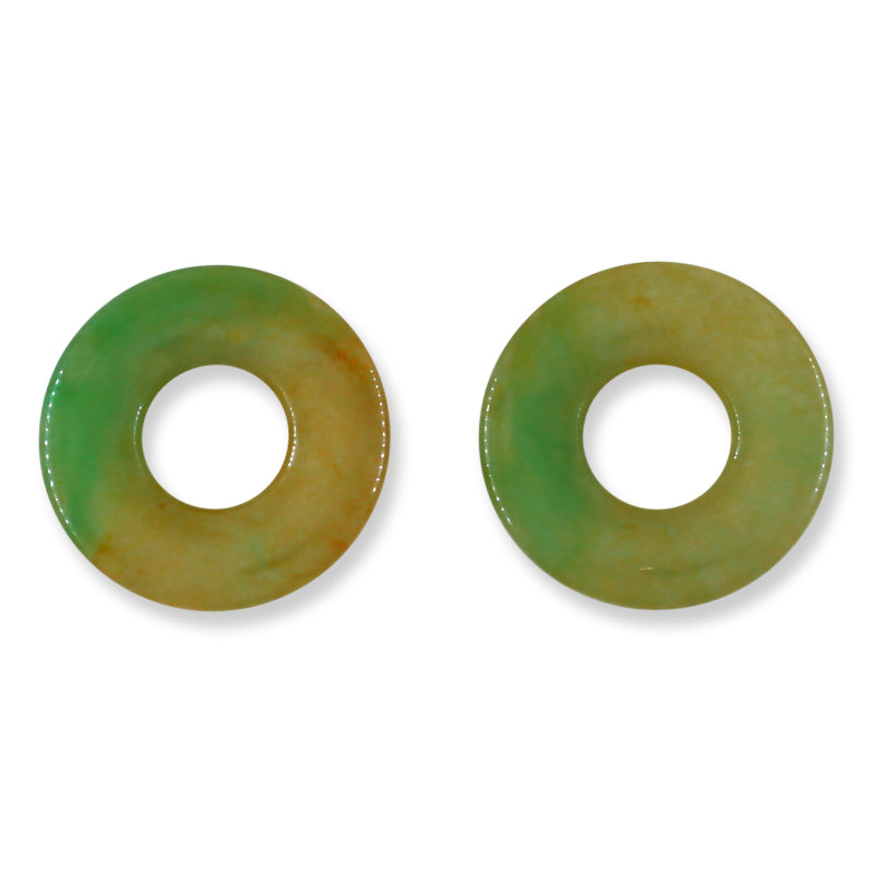 GREEN & YELLOW JADEITE JADE LOOSE PI DICS UPC #397439