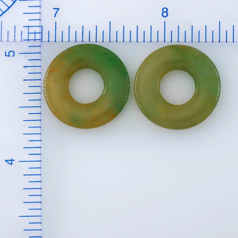 GREEN & YELLOW JADEITE JADE LOOSE PI DICS UPC #397439