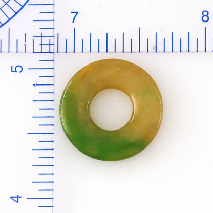 Green Yellow Jadeite Jade Loose Pi Discs Jade Jewelry