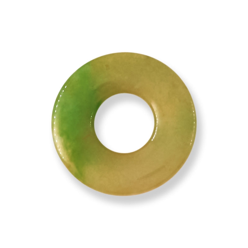 Green Yellow Jadeite Jade Loose Pi Discs Jade Jewelry