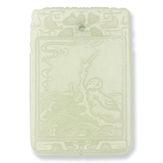Loose White Nephrite Jade Carved Slab | UPC #398948