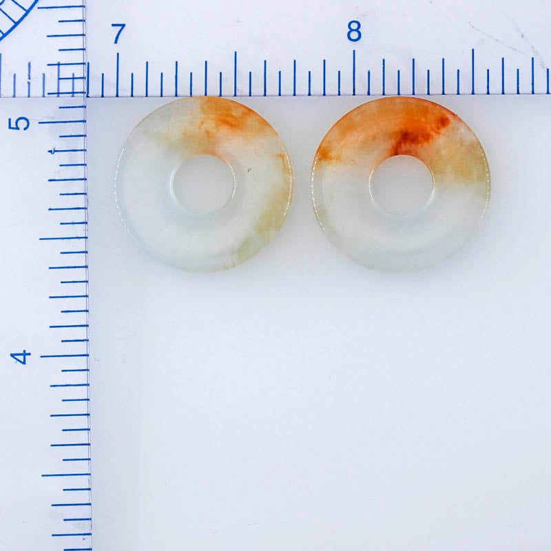 RED & ICE JADEITE JADE LOOSE PAIR PID DISCS UPC #397422