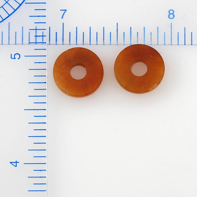 RED JADEITE JADE LOOSE PAIR CIRCLE DISCS UPC #315877