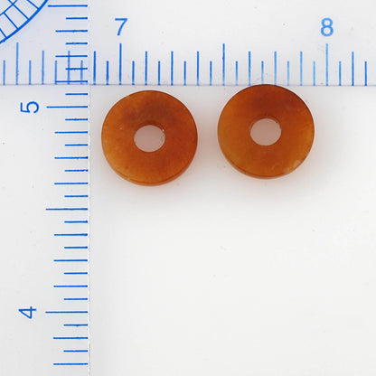 RED JADEITE JADE LOOSE PAIR CIRCLE DISCS UPC #315877