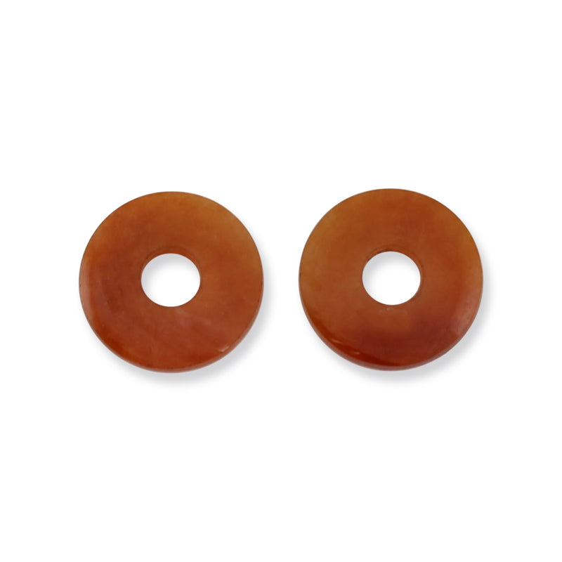 RED JADEITE JADE LOOSE PAIR CIRCLE DISCS UPC #315877