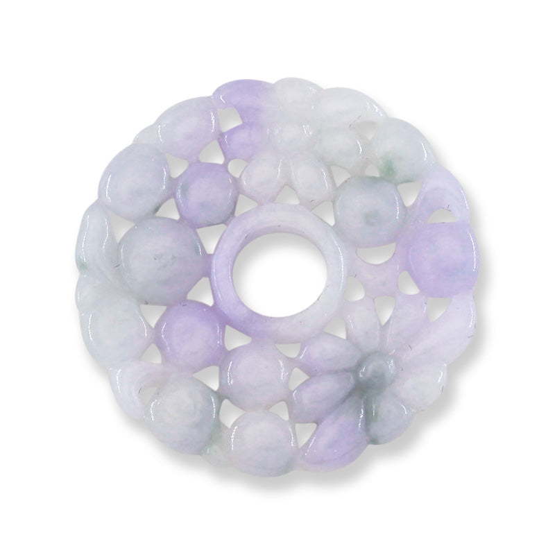 Lavender Jadeite Jade Loose Carved Pi Disc Pendant | Jade Donut | UPC #400726
