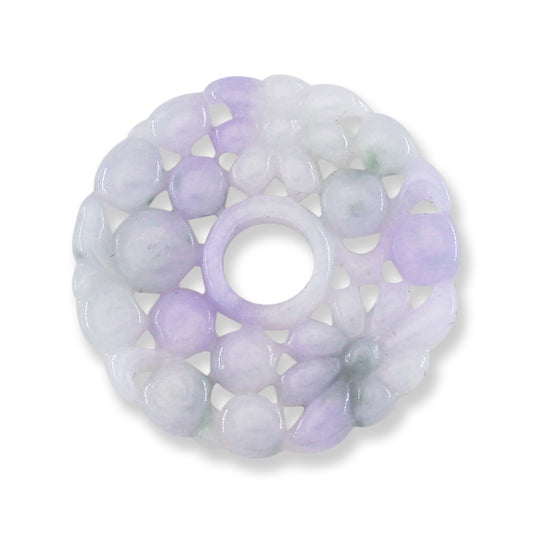 Lavender Jadeite Jade Loose Carved Pi Disc Pendant | Jade Donut | UPC #400726