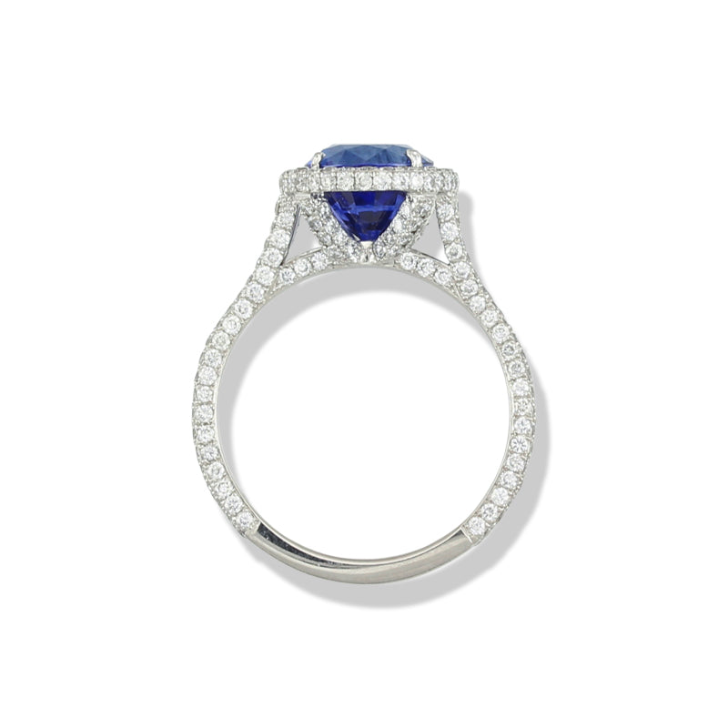 Blue Sapphire Ring for Women | Sapphire Engagement Ring in Platinum | UPC #361027