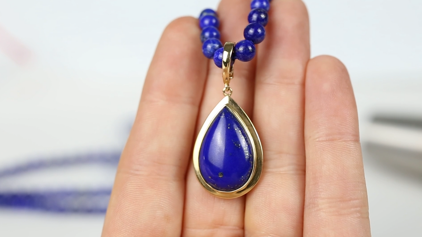 Genuine Lapis Lazuli Pendant with Enhancer Bail | UPC #296770