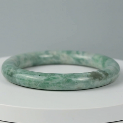 Green Jadeite Jade Cylindrical Bangle 61.0MM | UPC #406940