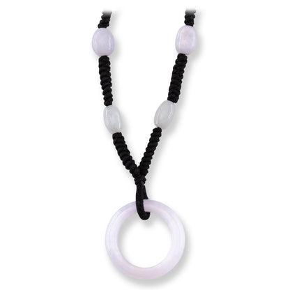 Lavender Jadeite Jade Circle and Bead Adjustable Necklace | UPC #399259