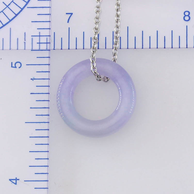 Purple Jade Jewelry | Natural Lavender Jadeite Jade Necklace for Women in 14K White Gold | UPC #392878