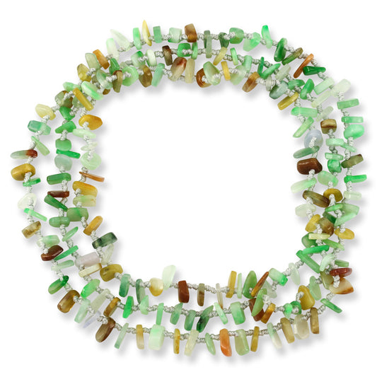 Freeform Rainbow Jadeite Jade Bead Necklace | UPC #347823