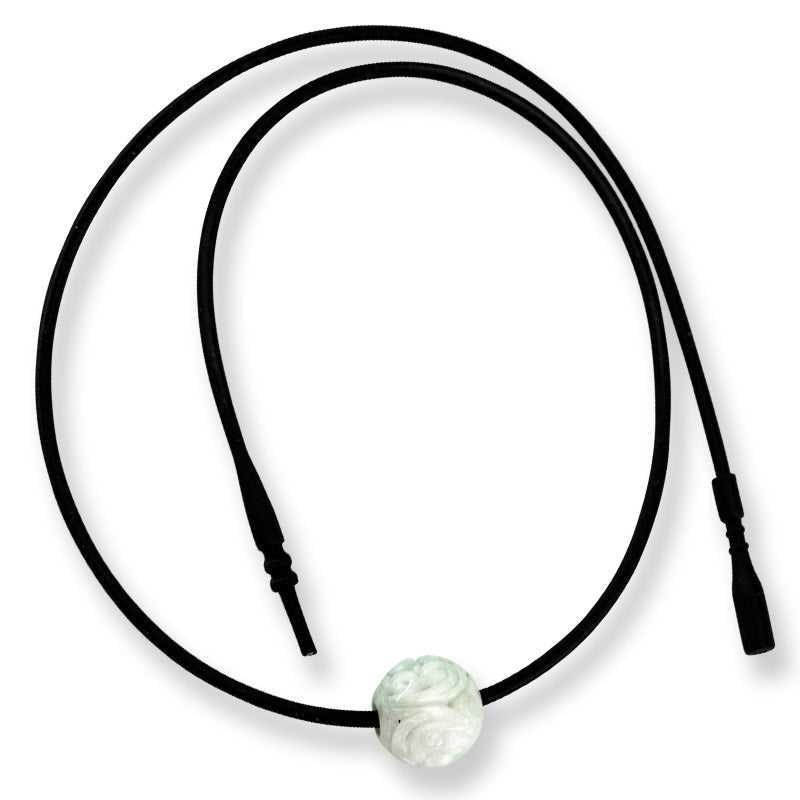 Green Jadeite Jade Carved Bead Necklace | UPC #367265