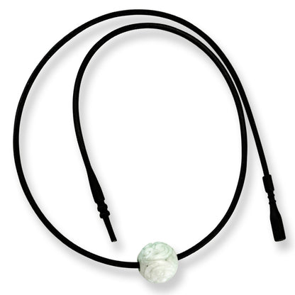 Green Jadeite Jade Carved Bead Necklace | UPC #367265