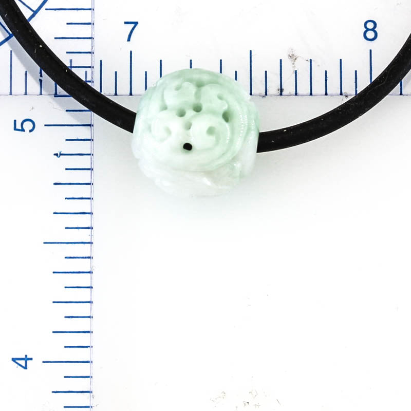 Green Jadeite Jade Carved Bead Necklace | UPC #367265