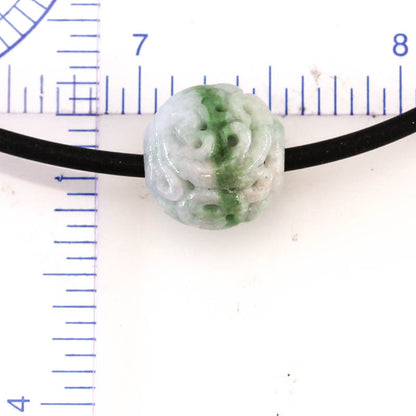 Green Jadeite Jade Carved Bead Necklace | UPC #374164