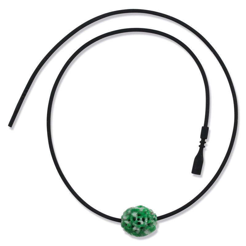 Green Jadeite Jade Carved Bead Necklace | UPC #381513