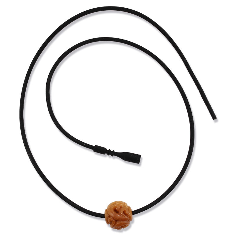 Red Jadeite Jade Carved Bead Necklace | UPC #374010