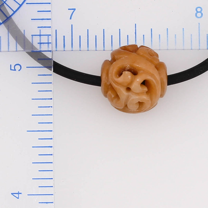 Red Jadeite Jade Carved Bead Necklace | UPC #374010