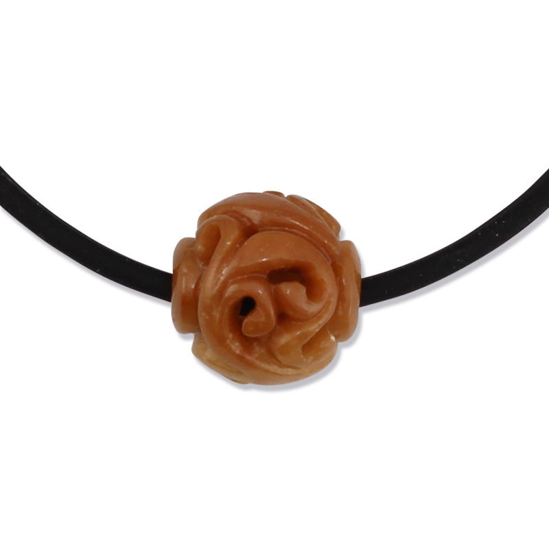 Red Jadeite Jade Carved Bead Necklace | UPC #374010