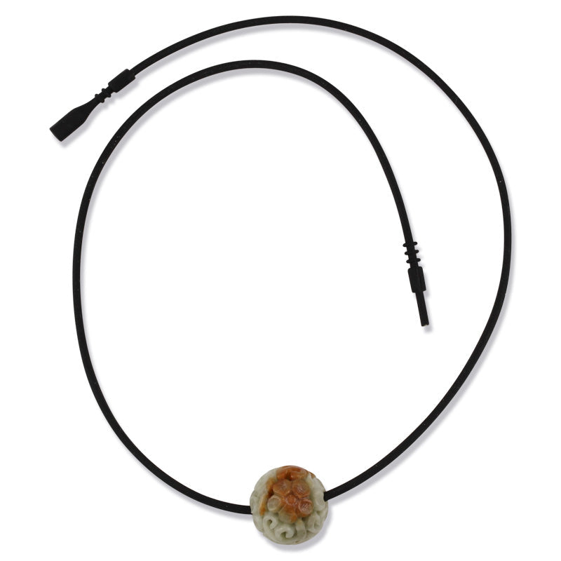 RED & GREEN JADEITE JADE CARVED BEAD NECKLACE UPC #382039