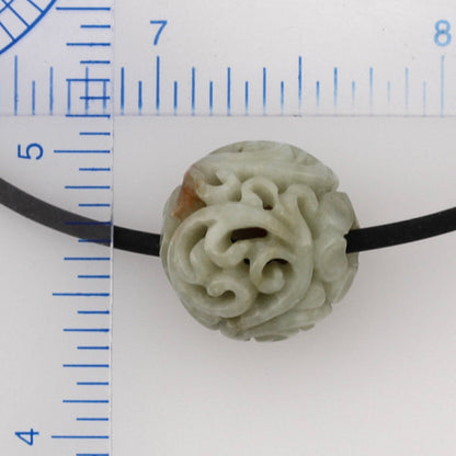 RED & GREEN JADEITE JADE CARVED BEAD NECKLACE UPC #382039