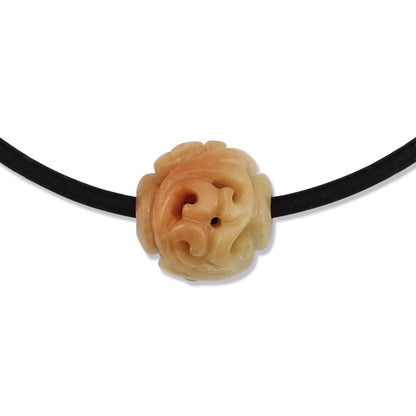 Red Jadeite Jade Carved Bead Necklace | UPC #374034