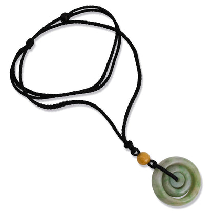 GREEN JADEITE JADE CONCENTRIC CIRCLE NECKLACE UPC #370173