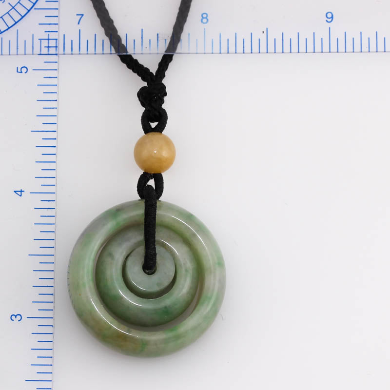 GREEN JADEITE JADE CONCENTRIC CIRCLE NECKLACE UPC #370173