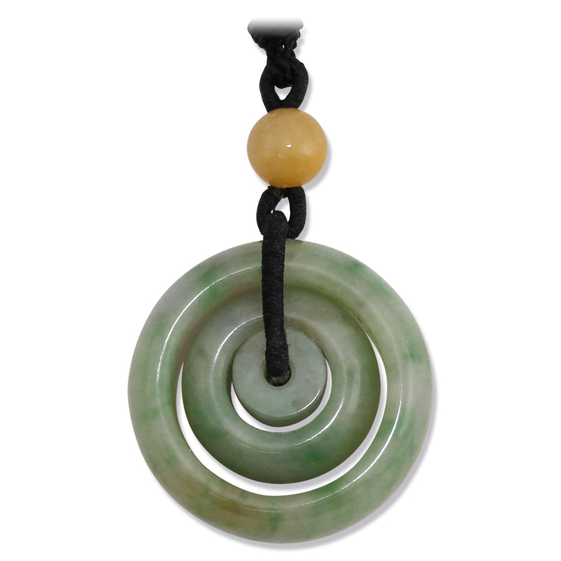 GREEN JADEITE JADE CONCENTRIC CIRCLE NECKLACE UPC #370173