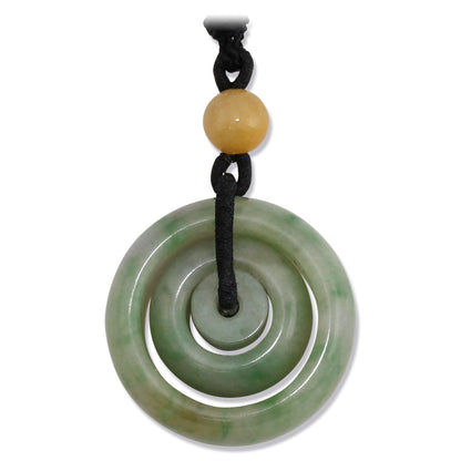 GREEN JADEITE JADE CONCENTRIC CIRCLE NECKLACE UPC #370173